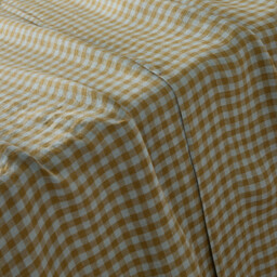 Acélie Olive/Opaline Washed Linen Flat Sheet - thumbnail 4