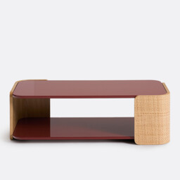 Talma Lacquer/Cane Glossy Double Top Coffee Table - thumbnail 3