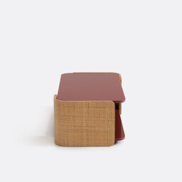 Talma Lacquer/Cane Glossy Double Top Coffee Table - thumbnail 4