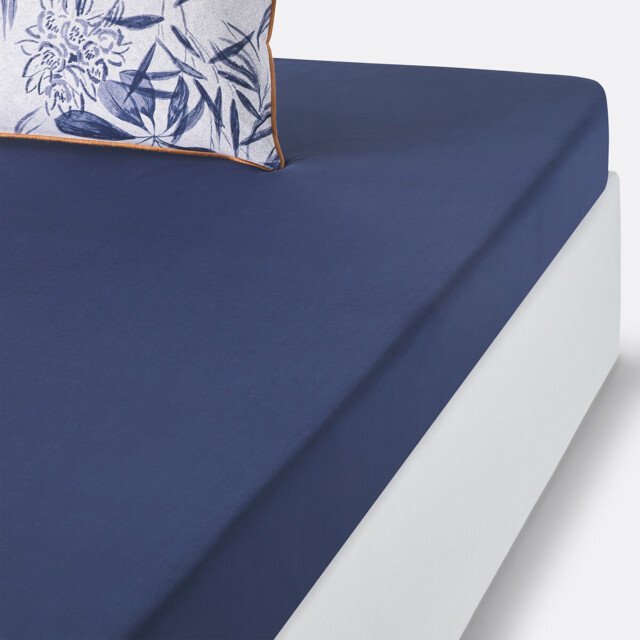 Mishima Plain 100% Cotton Percale 200 Thread Count Fitted Sheet