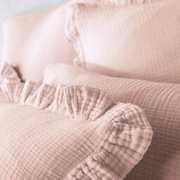 Kumla Plain Cotton Muslin Duvet Cover - thumbnail 3