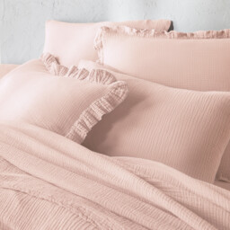 Kumla Plain Cotton Muslin Duvet Cover - thumbnail 2