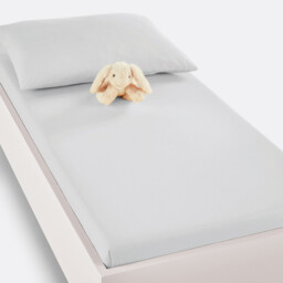 Scenario Cot Fitted Sheet in Plain Cotton