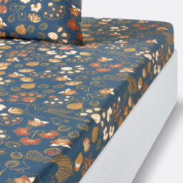 Sira Floral Cotton Percale 200 Thread Count Fitted Sheet