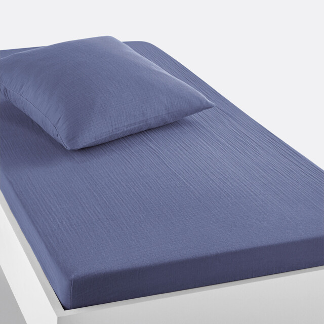 Kumla Children's Plain Cotton Muslin Fitted Sheet