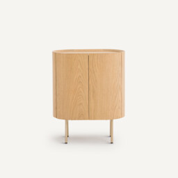 Aslen Bedside Table in Solid Oak and Oak Veneer - thumbnail 2