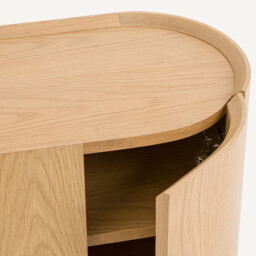 Aslen Bedside Table in Solid Oak and Oak Veneer - thumbnail 3