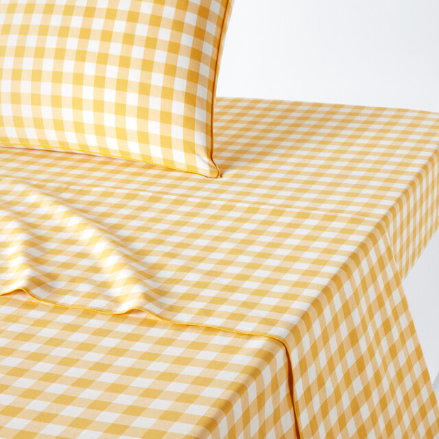 Veldi Yellow Cotton Flat Sheet - image 1