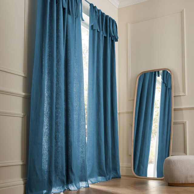 Colin Linen Lined Curtain with Tab Top - image 1