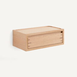 Hibashi Solid Oak/Oak Veneer Suspended Bedside Table - thumbnail 1