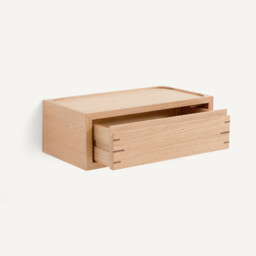 Hibashi Solid Oak/Oak Veneer Suspended Bedside Table - thumbnail 4