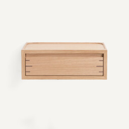 Hibashi Solid Oak/Oak Veneer Suspended Bedside Table - thumbnail 3