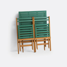 Dudena Acacia 2-Seater Folding Garden Set, Square Table and 2 Chairs - thumbnail 3
