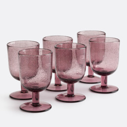 Set of 6 Faraji Bubbled Stem Glasses - thumbnail 1