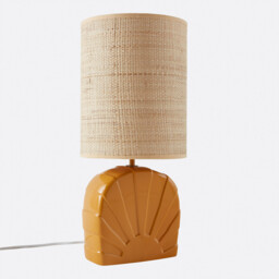Sunia Ceramic and Raffia Table Lamp