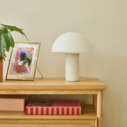 Loulou Mushroom Lamp in Streaked Opaline Glass H29cm - thumbnail 2