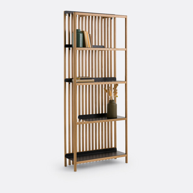 Jac Bookcase with Solid Oak Slats and Steel - image 1