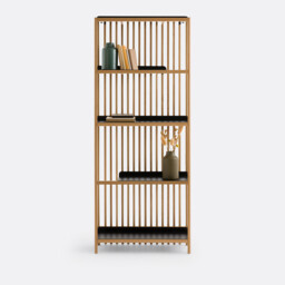 Jac Bookcase with Solid Oak Slats and Steel - thumbnail 3
