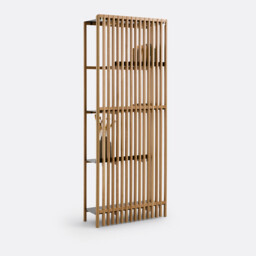 Jac Bookcase with Solid Oak Slats and Steel - thumbnail 4