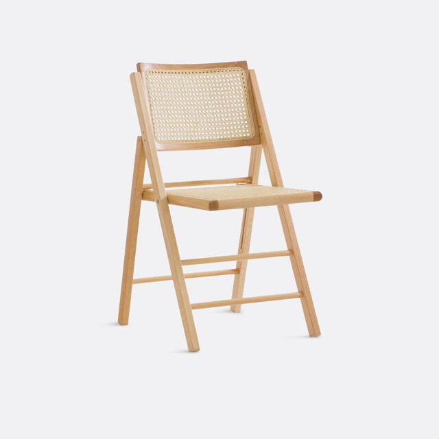 Rivia Folding Chair in Beech and Cane - image 1