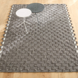 Fringe Hand-Stitched Rug in Recycled Polyester