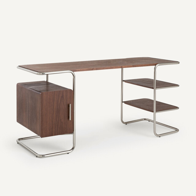 Emlyn Walnut Veneer Tubular Desk, Length 155cm - image 1