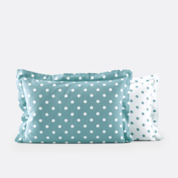Clarisse Polka Dot Brushed Cotton Pillowcase - thumbnail 3
