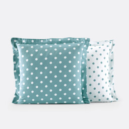 Clarisse Polka Dot Brushed Cotton Pillowcase - thumbnail 2