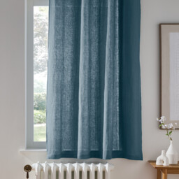 Onega Washed Linen Radiator Curtain with Eyelets - thumbnail 1