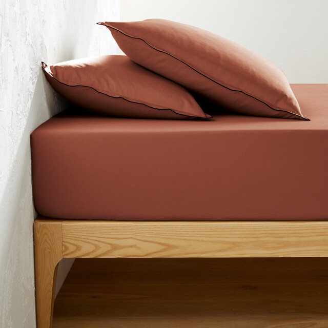 Victor Plain Washed Cotton Satin 300 Thread Count Fitted Sheet - image 1