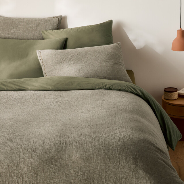 Thesari Two-Sided Linen and Cotton Muslin Duvet Cover - image 1