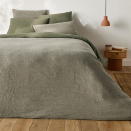 Thesari Two-Sided Linen and Cotton Muslin Duvet Cover - thumbnail 3