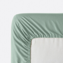 Annaba Plain Washed Cotton Fitted Sheet with 30cm Flap - thumbnail 4