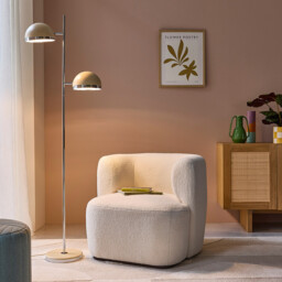 Vanyta Coloured Iron and Chrome Metal Floor Lamp - thumbnail 3
