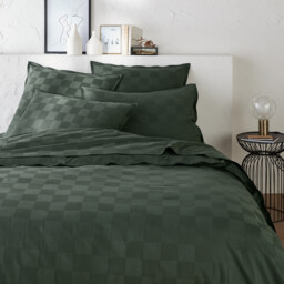 Victor Checkerboard Washed Cotton Satin Duvet Cover