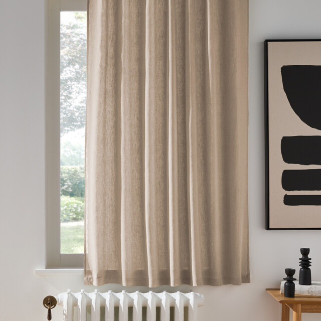 Onega Washed Linen Radiator Curtain with Hidden Fixings - image 1