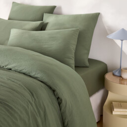 Washed Recycled Polyester Microfibre Fitted Sheet with 30cm Flap - thumbnail 2