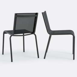 Set of 2 Zory Aluminium/Textilene Garden Chairs - thumbnail 2