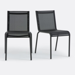 Set of 2 Zory Aluminium/Textilene Garden Chairs - thumbnail 1