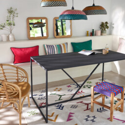 Abby 6-Seater Rectangular Iron Dining Table - thumbnail 3