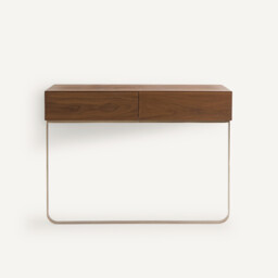 Merten Wall-Mounted Console Table in Walnut Veneer - thumbnail 3