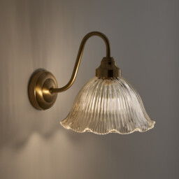 Iloa Striated Glass and Brass-Plated Iron Wall Lamp - thumbnail 2