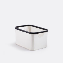 Yoani Black and White Storage Basket, Size M