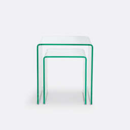 Set of 2 Joan Tempered Glass Nesting Side Tables - thumbnail 4
