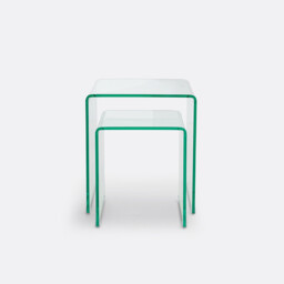 Set of 2 Joan Tempered Glass Nesting Side Tables - thumbnail 3