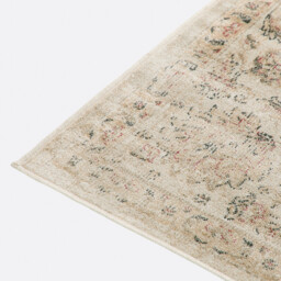 Diona Floral Print Used-Effect Vintage Rug - thumbnail 3