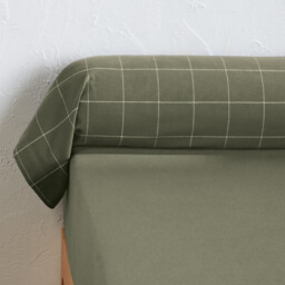 Charlie Khaki Brushed Cotton Bolster Pillowcase