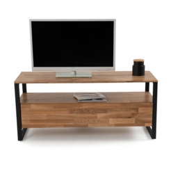 Hiba Solid Oak & Steel TV Unit - thumbnail 3