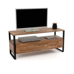 Hiba Solid Oak & Steel TV Unit - thumbnail 1