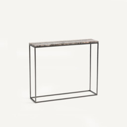 Mahaut Travertine Top and Metal Console - thumbnail 1